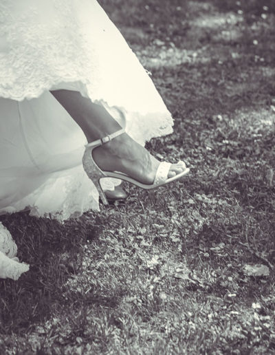 pied de la mariée, noir et blanc